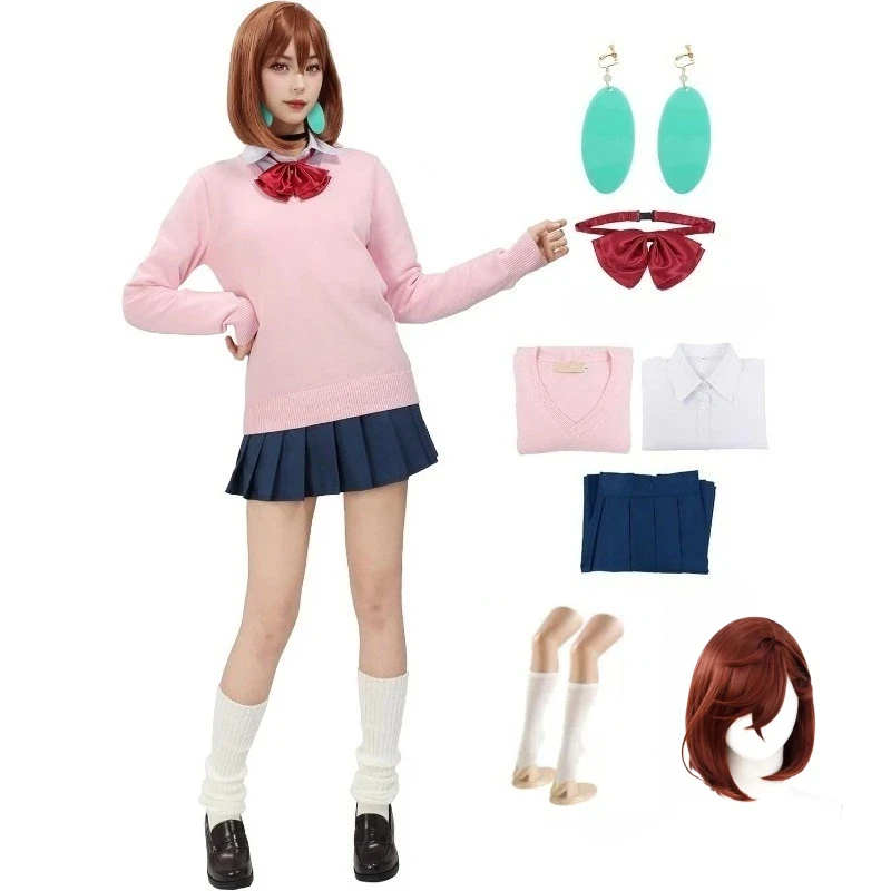 

Anime Ayase Cosplay Costume Full Set Uniform Outfits Shirts Pullover Skirts JK Earring for Adult Women Halloween Party