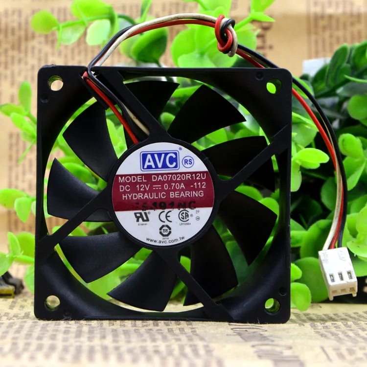 AVC  DA07020R12U 12V 0.70A 7cm 7020 3-Wire Hydraulic Cooling Fan