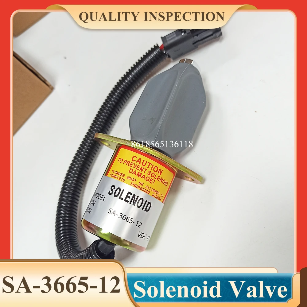 

12V Fuel Shutoff Solenoid Valve 3919422 3934972 SA-3665-12 1753ES-12A6UC3B1S1 For 5.9L 8.3L Engine