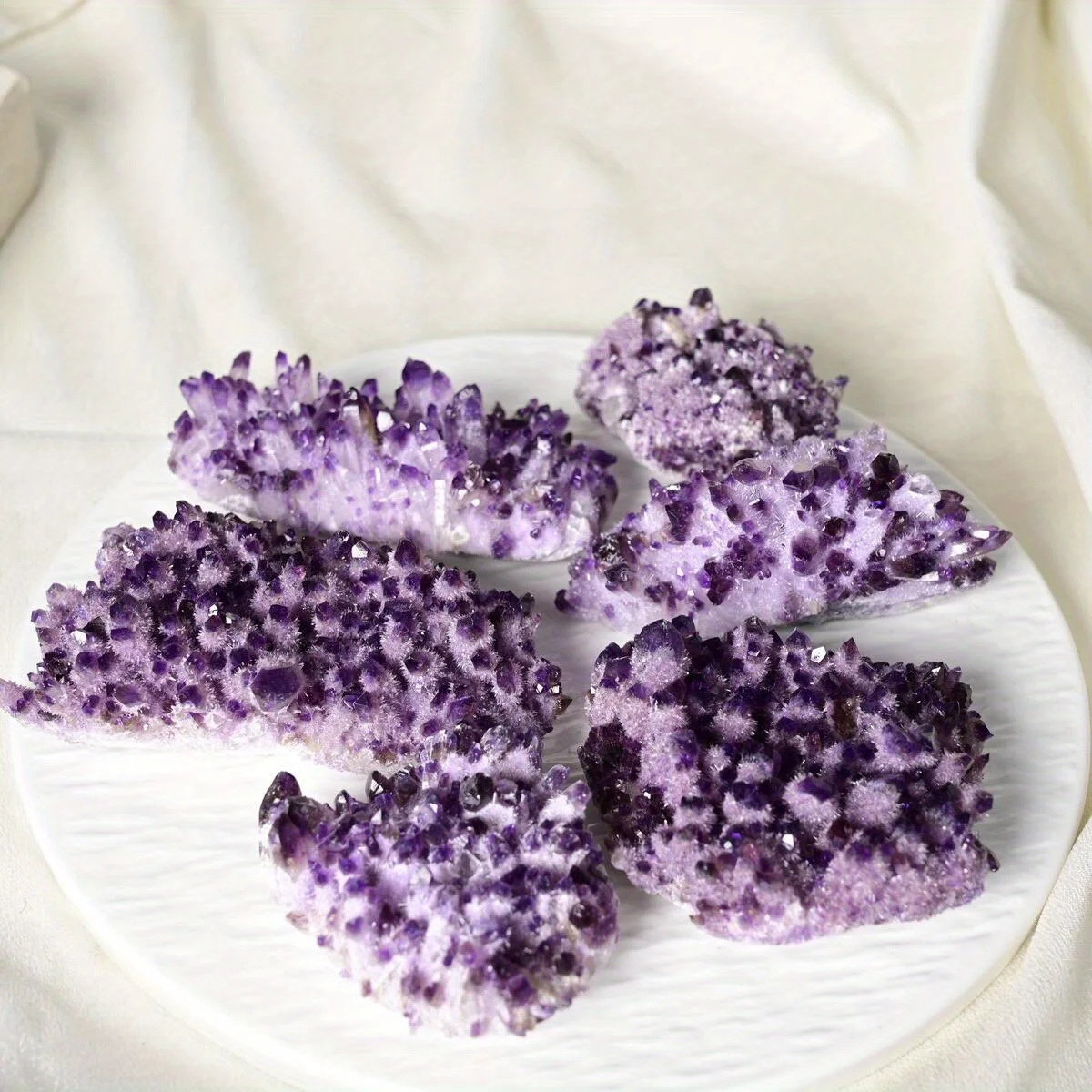 1pc Purple Chrysanthemum Cluster Crystal Cluster - Perfect for Christmas, Halloween, Hanukkah, Thanksgiving, Home Decor