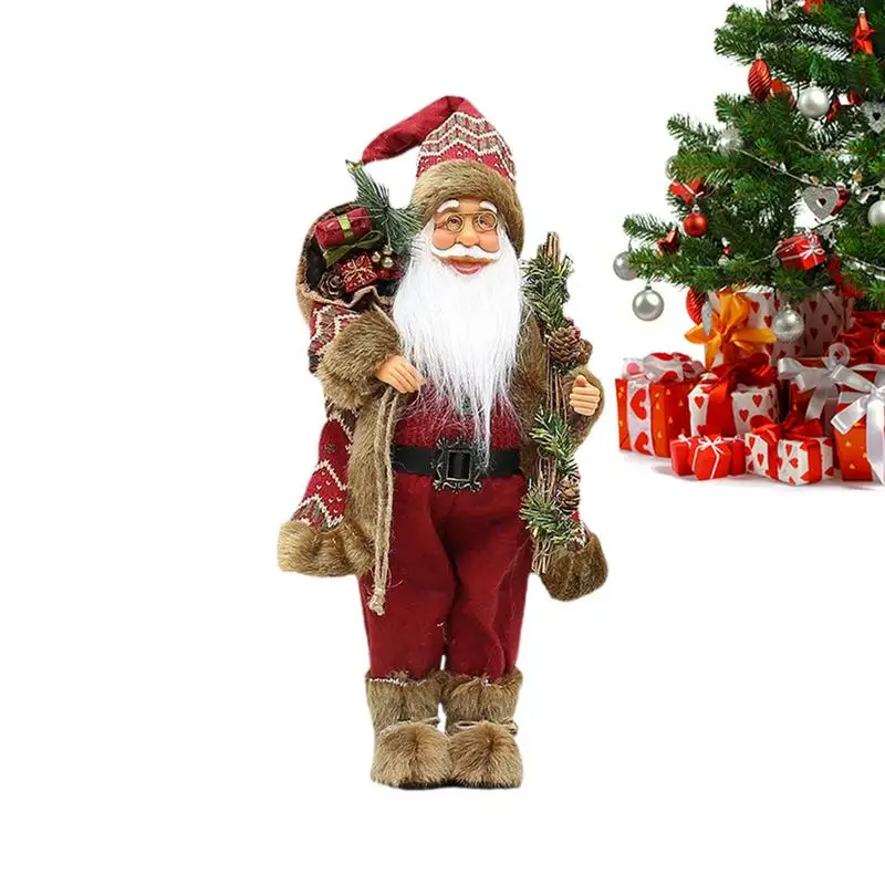 

Santa Claus Figures 18 Inch Standing Santa Claus Figurines Doll With Bag Holiday Decoration Figure Decoration For Home Workplace