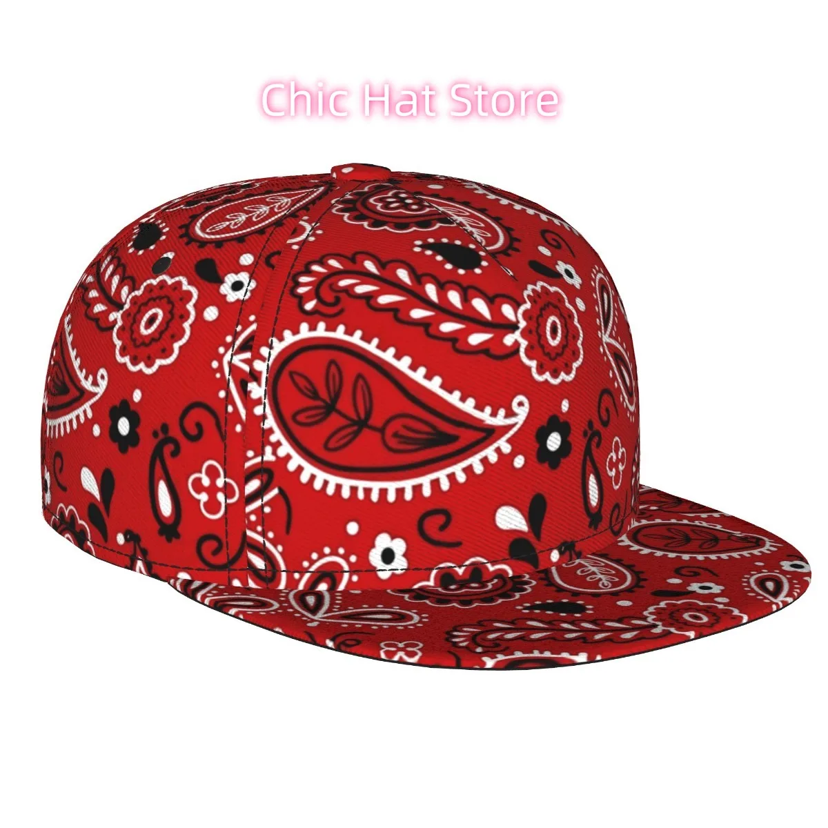 3D Full Print Flat Bill Snapback Hat for Men Women Adjustable Hip Hop Style Trendy Digital Print Baseball Cap Breathable Lightwe