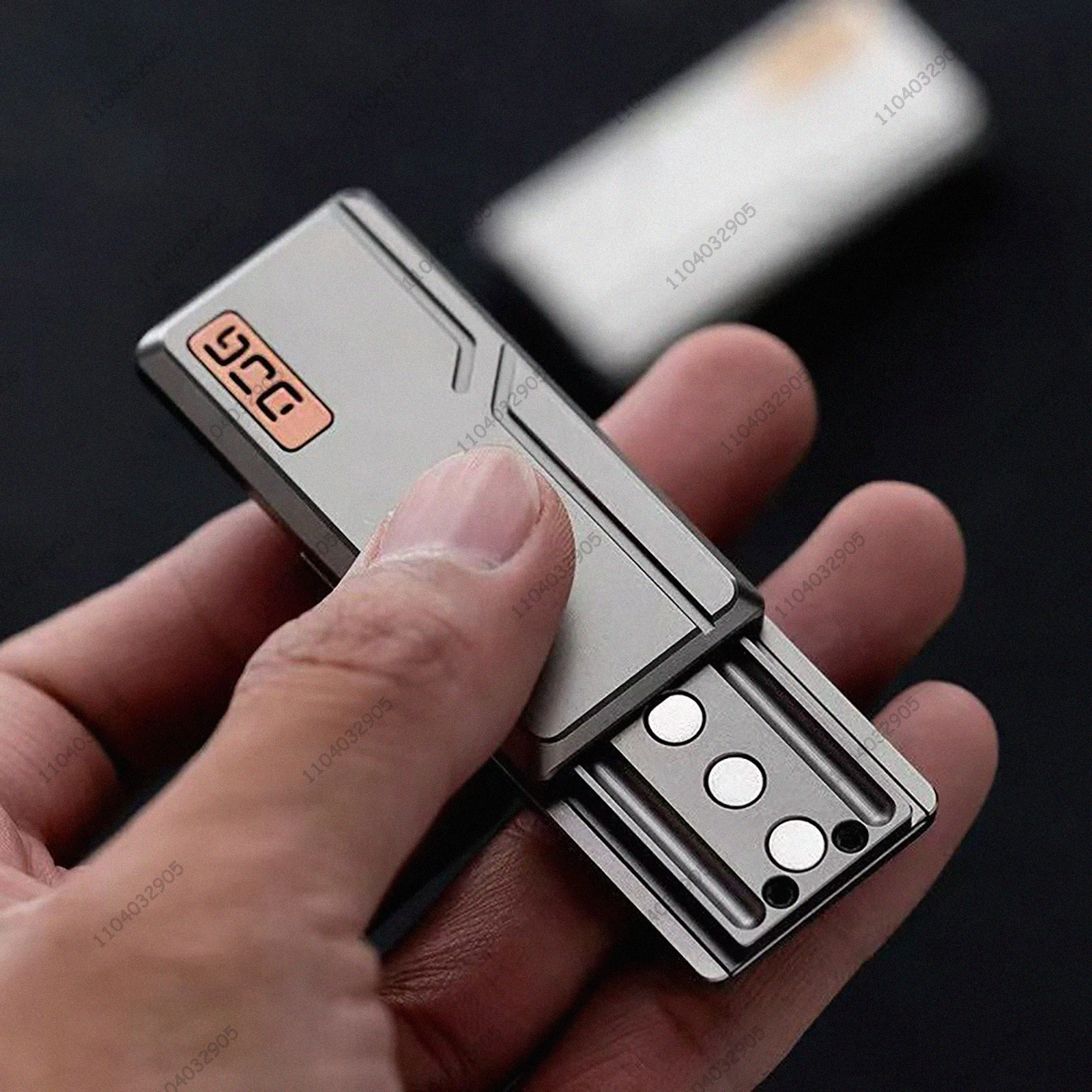 DJG Fidget Slider EDC Toy Titanium Alloy Magnetic Fidget Spinner Tuning Fork Card Pusher Fidget Gear Gadget Stress Relief