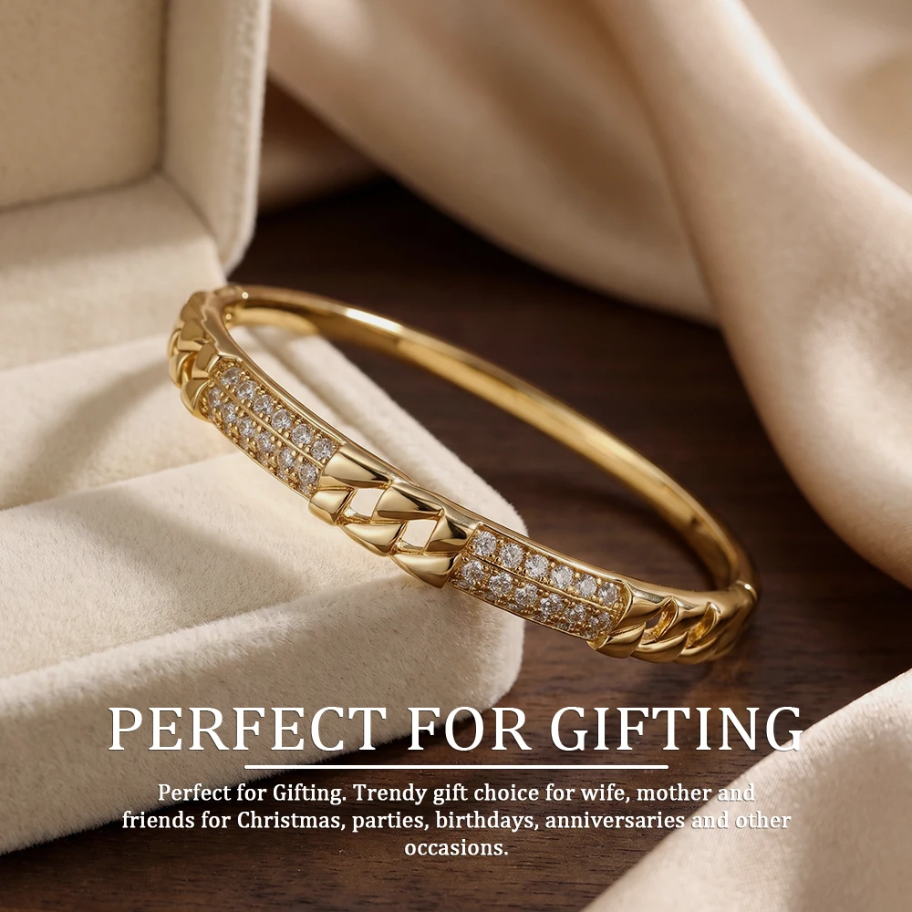 YH - European and American style Cuban chain diamond inlaid bracelet, personalized and high-end commuting experience