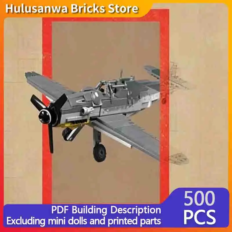 

Bf-109 Military Fighter Jets Model MOC Building Bricks War Equipment Modular Technology Gifts Holiday Assemble Children Toys