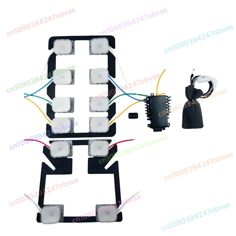 Cojín para asiento de coche con masaje de aire de 12 puntos, almohada de cintura con soporte Lumbar ajustable, masajeador de mar de coche ergonómico para conductor