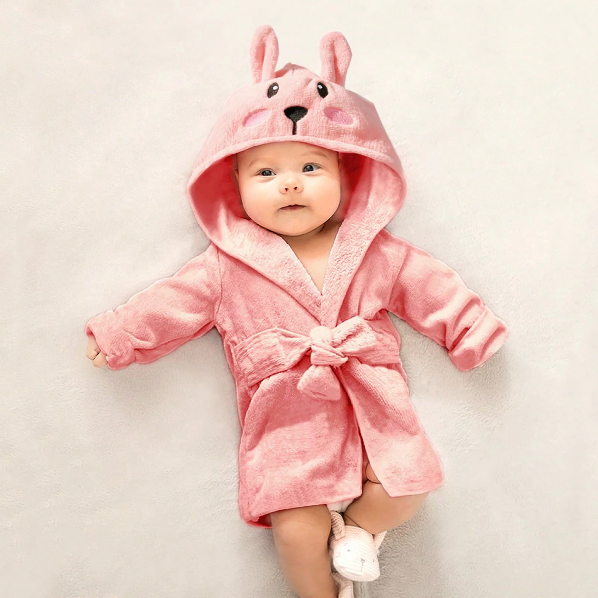 

Ylsteed наряд для фотосъемки новорожденных, халат с капюшоном и вышивкой для маленьких девочек для фотосессии, костюм милого кролика на Пасху для младенцев