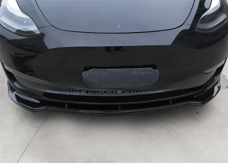 For Tesla Model Y Sport Style 2019 -2023 Car Lower Front Bumper Lip Splitter Diffuser Body Kit Spoiler Bumper Guard Gloss Black