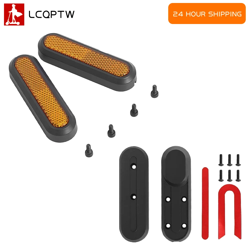Cubierta Decorativa Delantera y Trasera para Xiaomi 4 Scooter, Cubierta de Horquilla Delantera, Tapa de Cubo de Rueda Trasera con Adhesivo Reflectante, Piezas Reflectantes