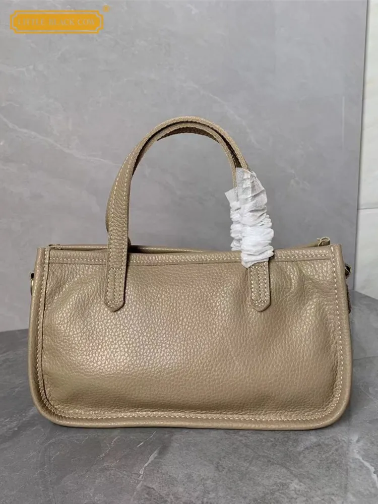 

Fashion Women Vintage Gray Genuine Leather Zipper Single Shoulder Bag Casual Handbag New Female Designer Underarm Crossbody Bag