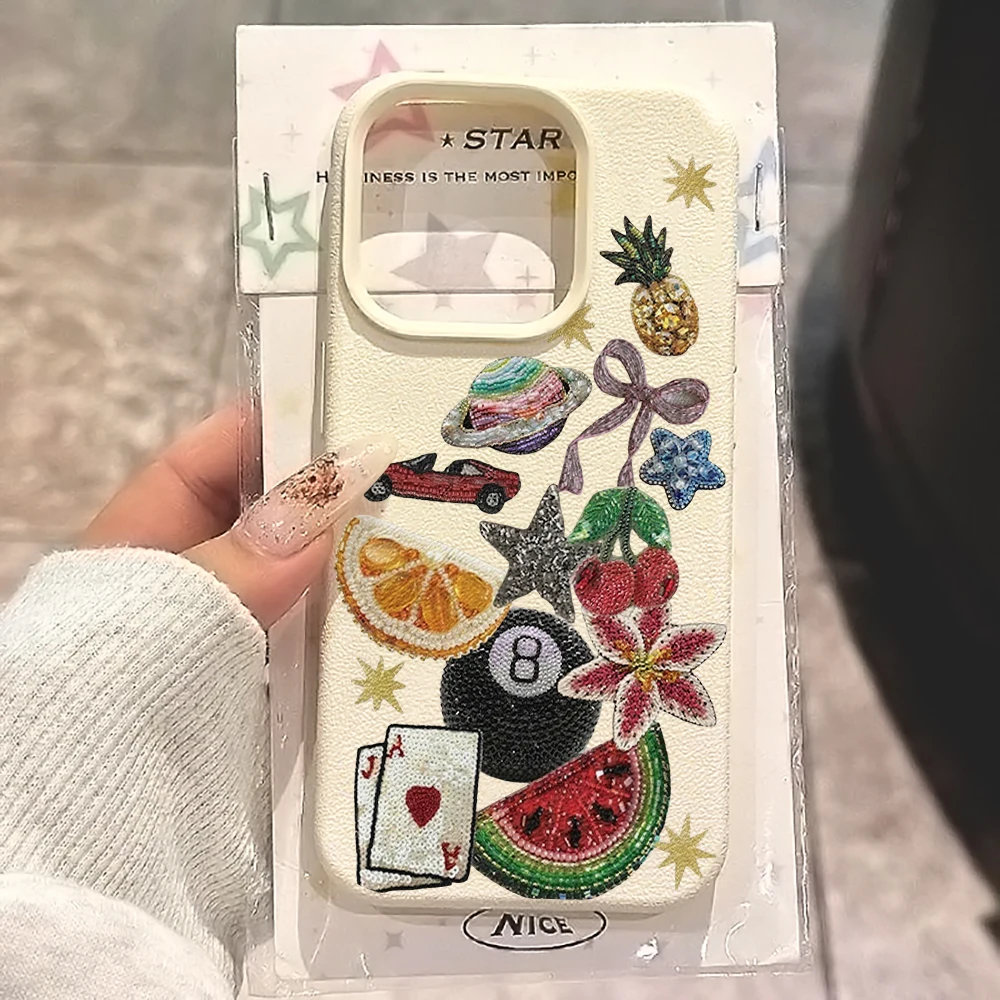 Stickerei-Elemente Handyhülle für iPhone 17 16 15 14 13 12 11 Pro Max 16 15 14 Plus 17 16 15 14 Pro 17Air Silikon Matte Hülle – Detail 1
