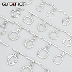 GUFEATHER M857,jewelry accessories,ot clasp,rhodium plated,nickel free,connector bracelet necklace,jewelry making,10pcs/lot