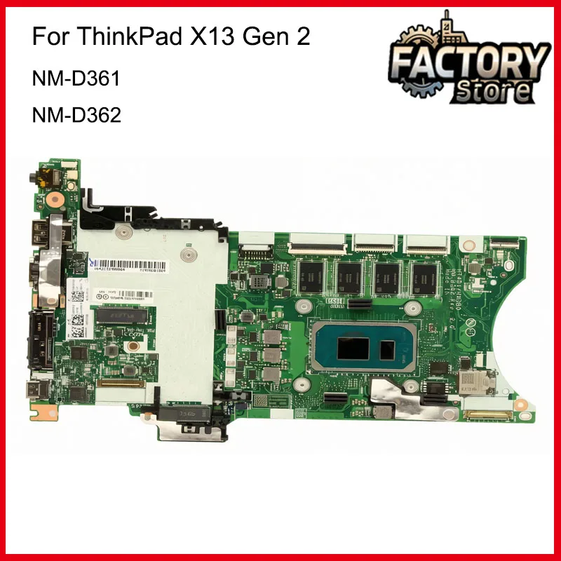 NM-D361 For Lenovo for ThinkPad X13 Gen 2 Laptop Motherboard with CPU i5-1135/1145 i7-1165/1185 8G/16G/32G NM-D362,100% TEST