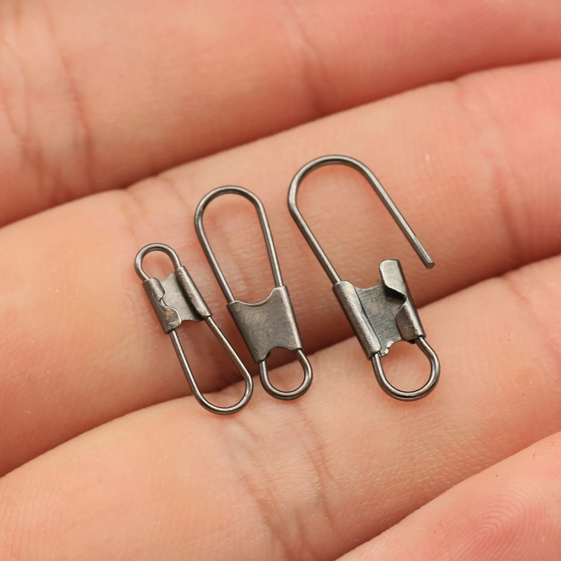 FishTrip 50-100Pcs Interlock Fishing Snap Clip Stainless Quick Stainless Steel Fishing Connector Terminal Tackle