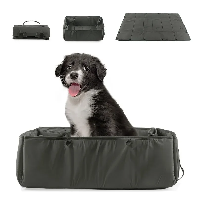 

Portable dog travel bed, 3-in-1 pet carrier, mat and cushion, collapsible water and dirt resistant kennel