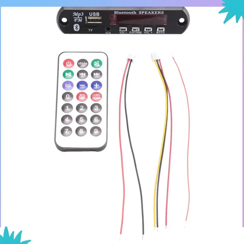 ABZW 4X Papan Dekoder MP3 Bluetooth 5.0 DC 5V 12V Modul Radio FM Mobil Mendukung TF USB AUX untuk Telepon Mobil