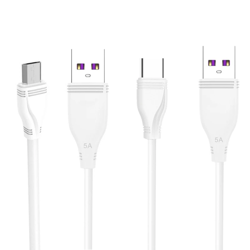 Flexibele Type C-kabel Type C naar USB A 5V5A oplaadkabel en datakabel