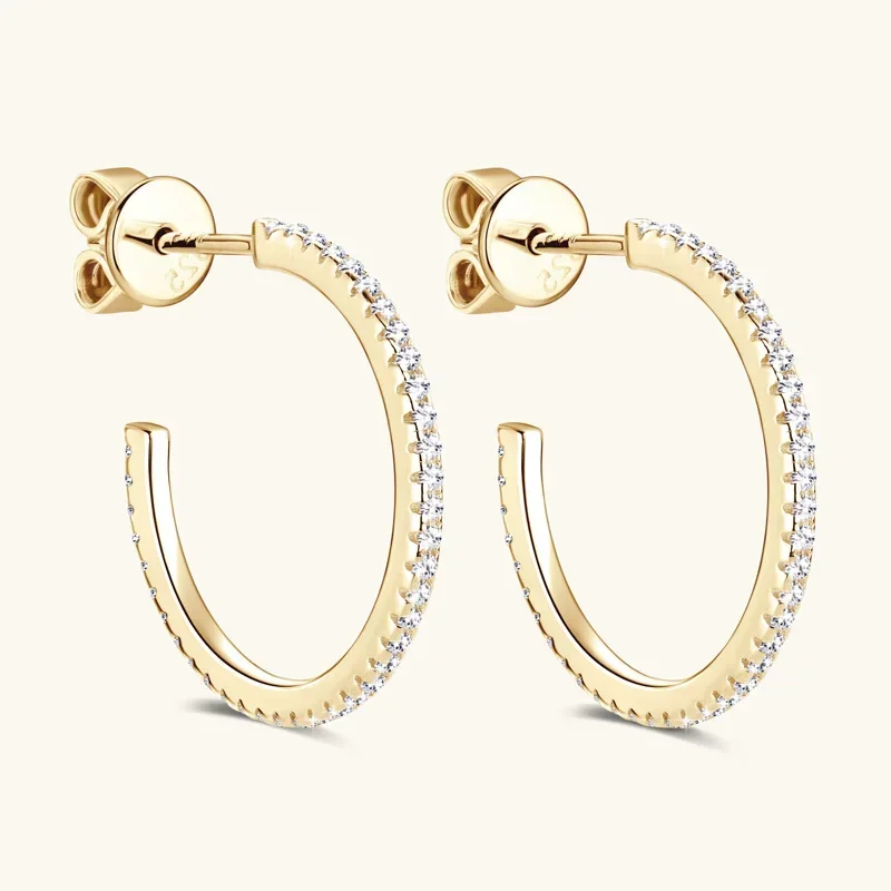 

Moissanite Hoop Earrings for Women Original 925 Sterling Silver Stud Earrings Unique Christmas Anniversary Party Jewelry