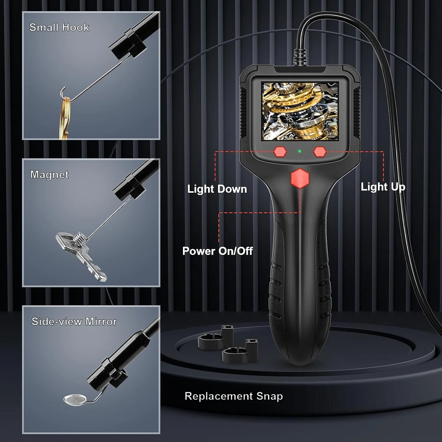 8mm 2.4in 1080P Inspectiecamera Automotive Piping Endoscoop Borescope Afvoer Kanaal Inspectiecamera Industriële apparatuur