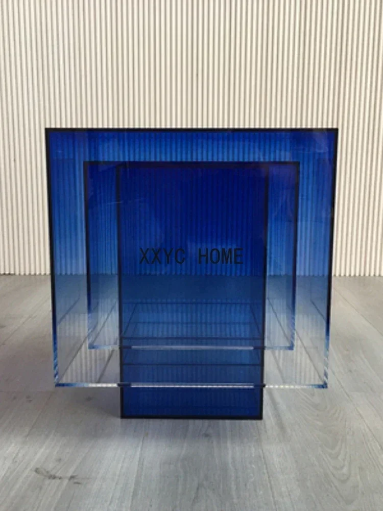 Gradient Square Acrylic Tea Table Living Room Sofa Transparent Side Table Bedside Table