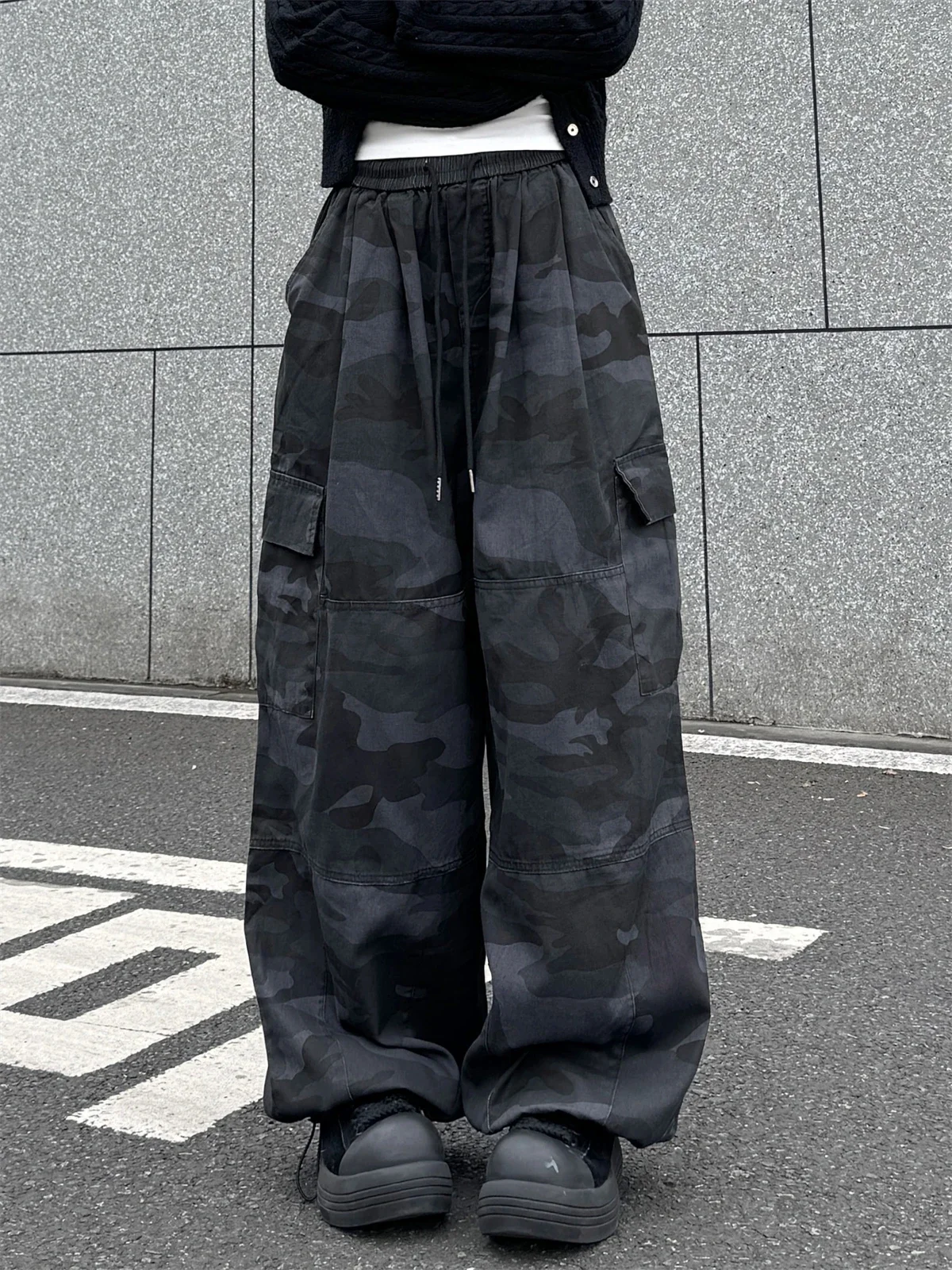 New Street Style Handsome Camouflage Workwear Casual Pants Wide Leg Loose Fit Spring Trendy Men's Women's Fashion Cargo Pants