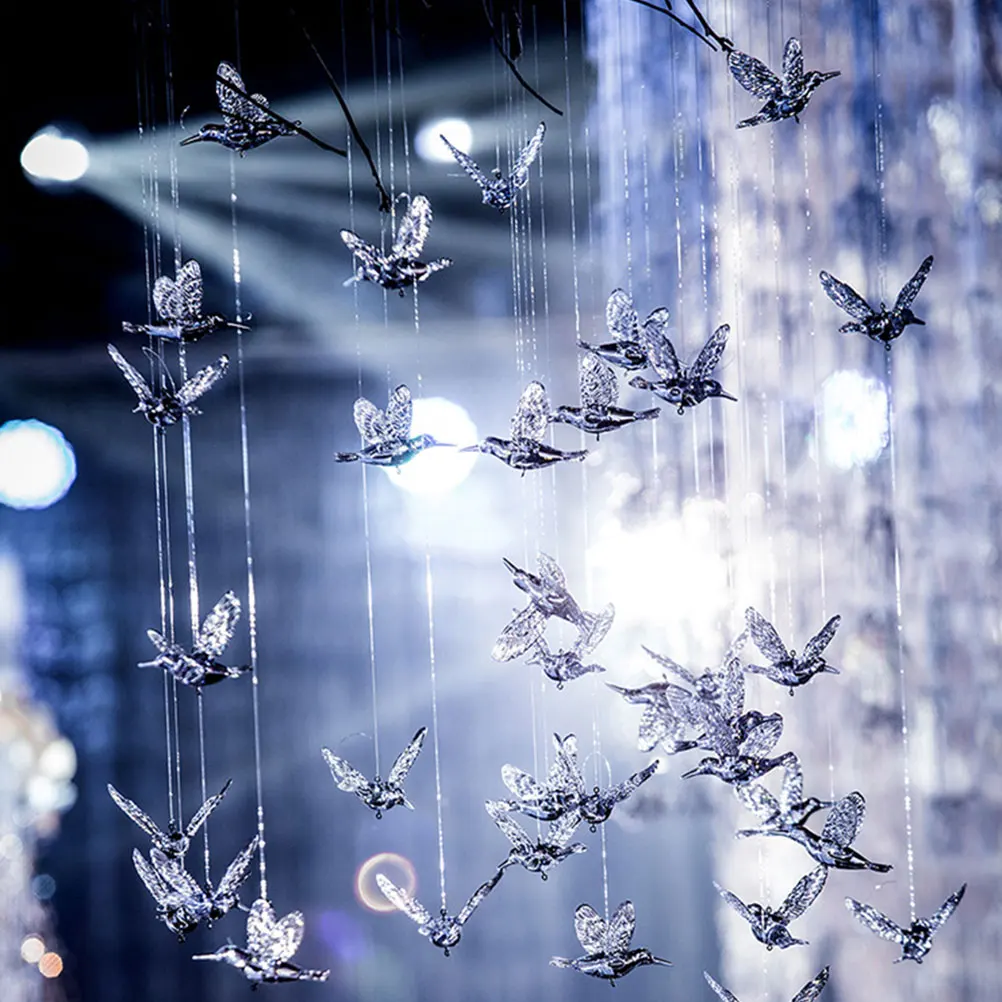 

20 Pcs Ornament Hummingbird Decoration Wedding Hanging Decorations for Home Birds Ceiling Artificial Transparent Hummingbirds