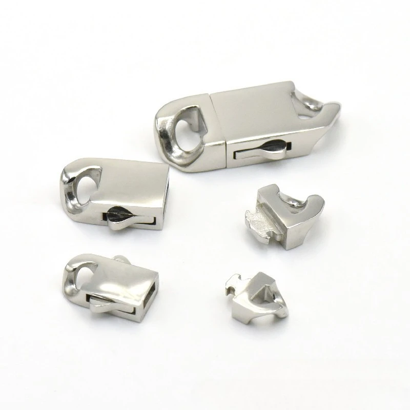 Stainless Steel Spring Clasp Lobster Clasp Cuban Link Chain for Hiphop Chain Bracelet Necklace Buckle Jewelry Making Accessories - view 4