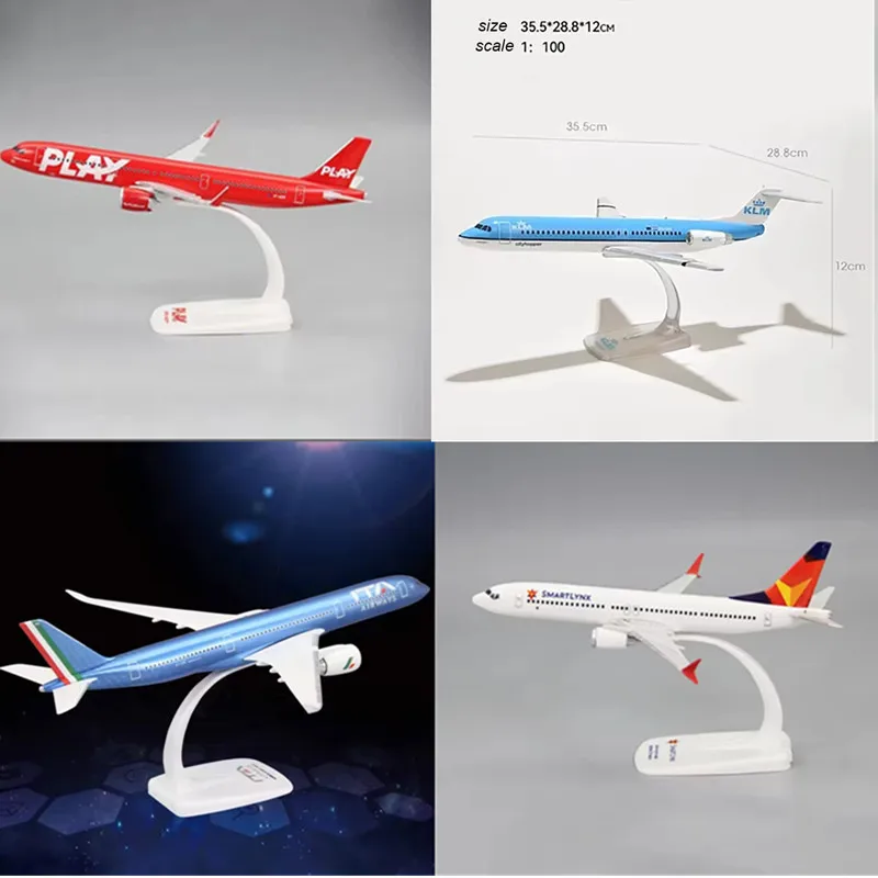 

New 1:200 Scale Eurowings/A350-900 Italy ITA/MAX8 SMARTLYNX/A321NEO Flyplay Iceland Play/Royal Dutch KLM Fokker FK-100 Airplane