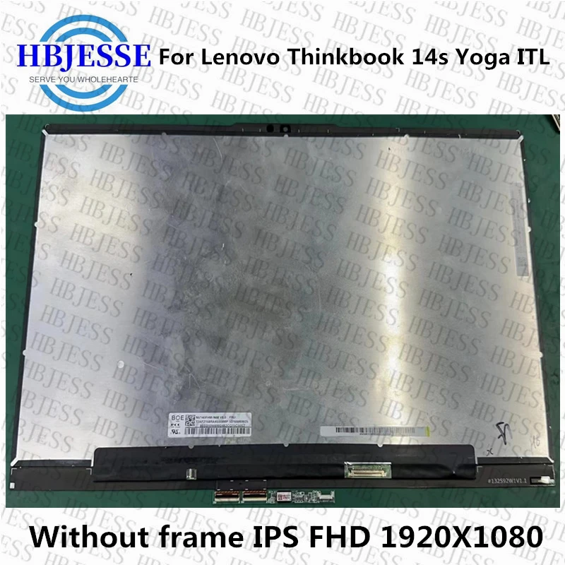Teste Bem 14 Fffhd Ips para Lenovo Thinkbook 14s Yoga Itl 20we 5d10s39686 Lcd Tela de Toque Digitador Assembléia Substituição