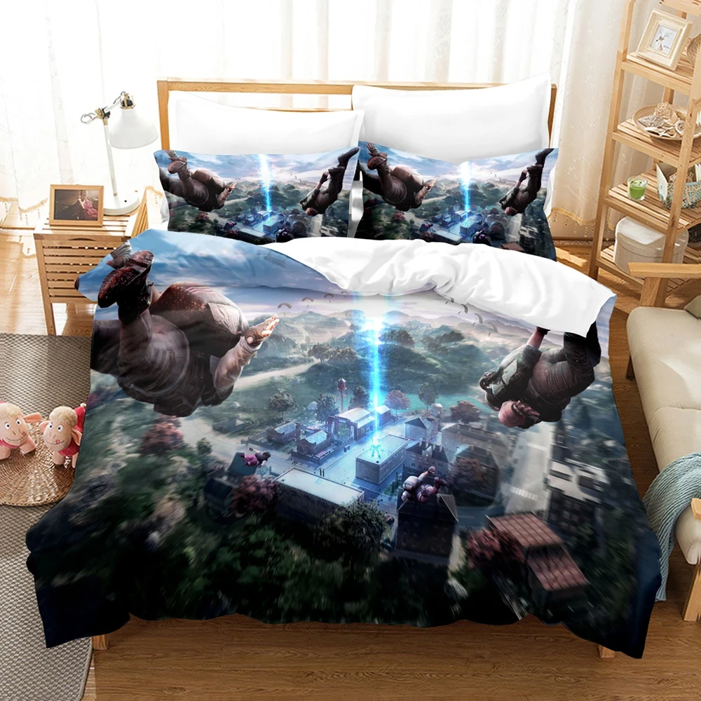 3D Print Game Battlegrounds PUBG 2_3pcsBedding Set Boys Girls Twin Queen Size Duvet Cover Pillowcase Bed Kids Adult Home Textile