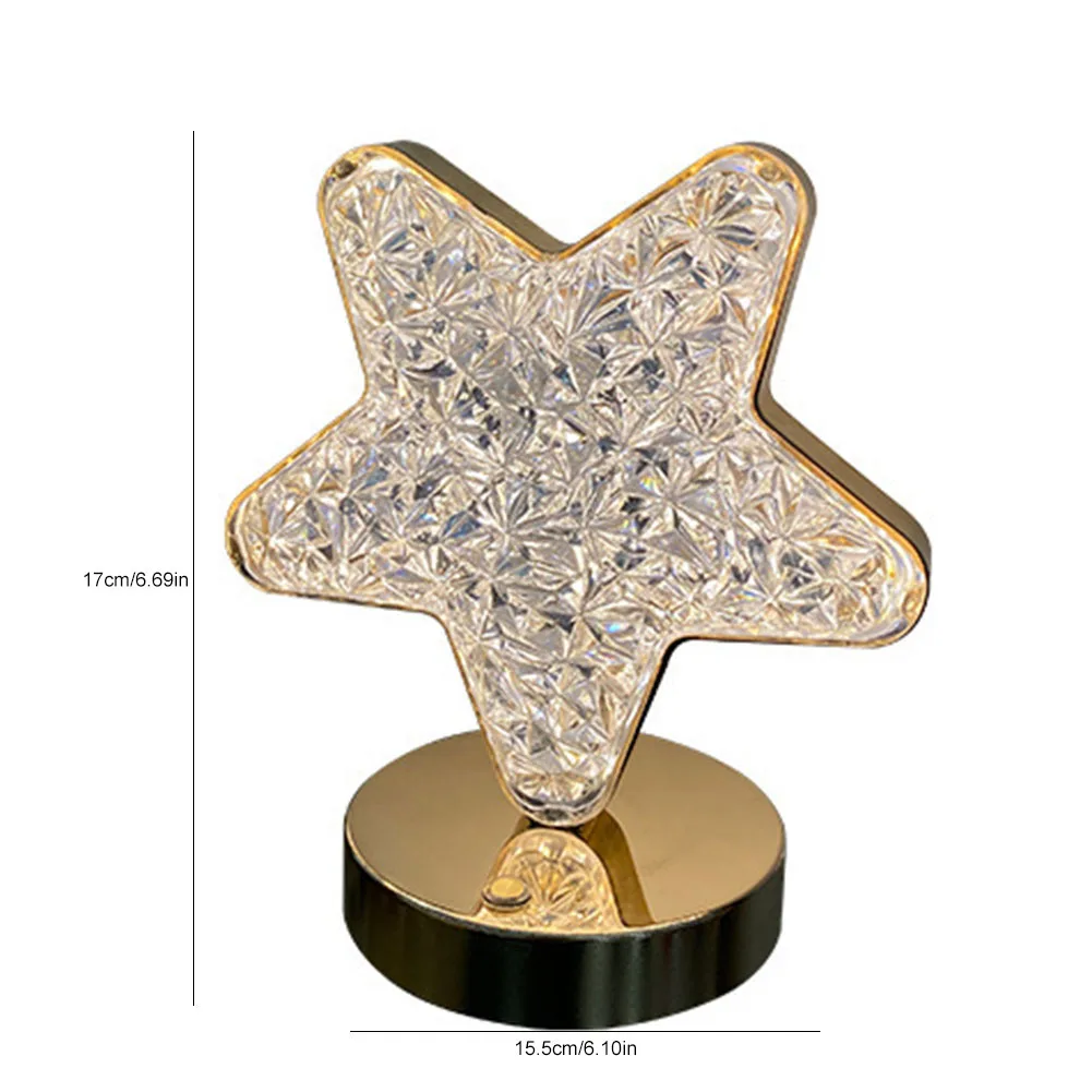 Dimmable Desktop Light Star Moon Round Square Novelty Nightstand Light USB Charging 3 Colors Light Birthday Gift for Friends