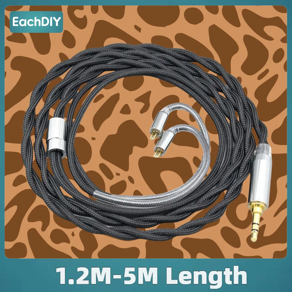 

Palladium Graphene Gold Shield earphone Cable For 0.78mm Flat Step JH Audio JH16 Pro JH11 Pro 5 6 7 Nylon 99% Pure Silver 8306