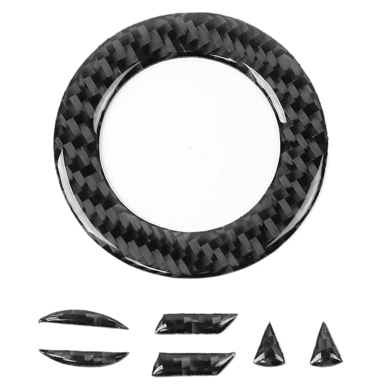 Carbon Fiber Steering Wheel Emblem Filler Decal Sticker Car Decor Accessory for CC