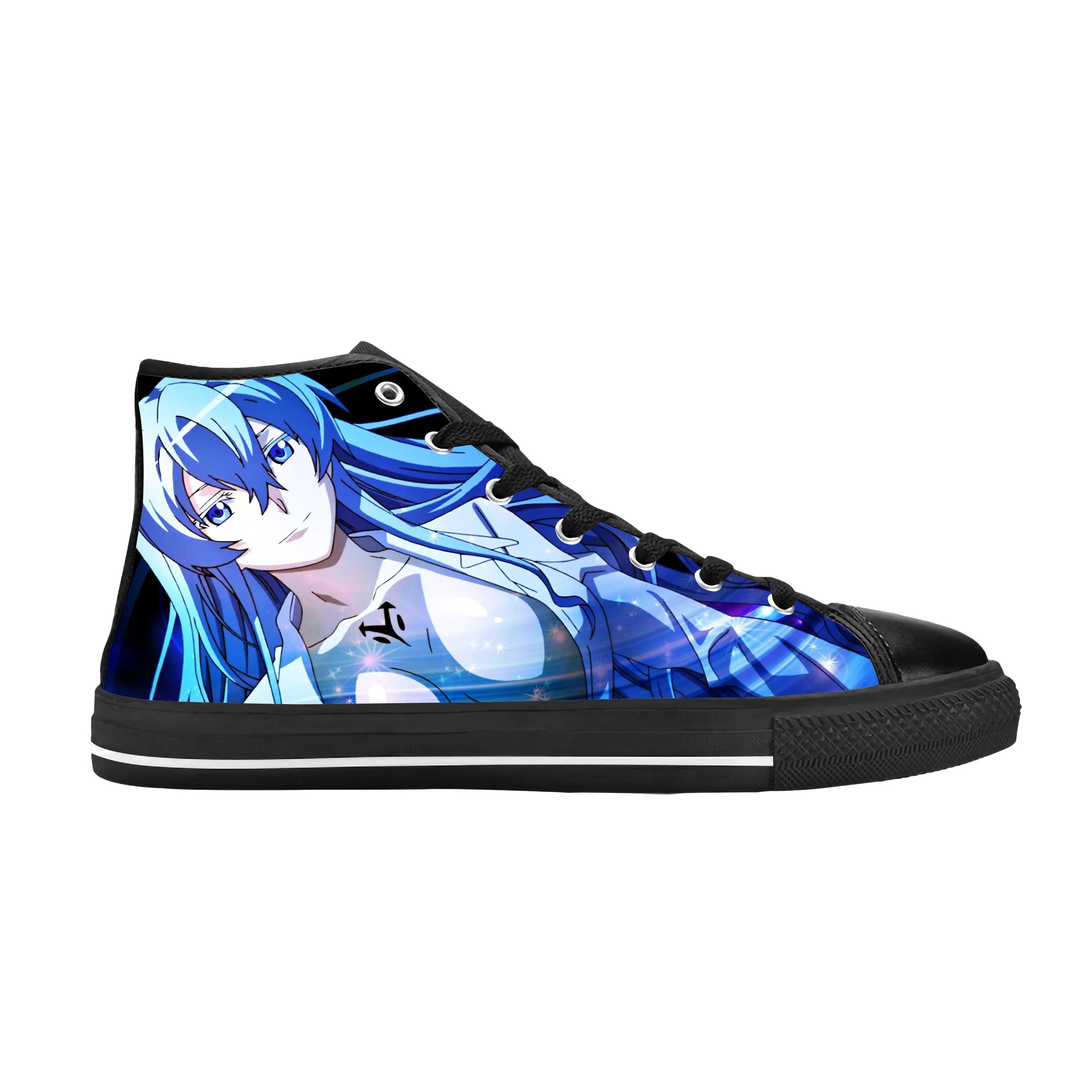 Japanese Anime Manga Comic Akame Ga KILL Esdeath Casual Cloth Shoes High Top Comfortable Breathable 3D Print Men Women Sneakers