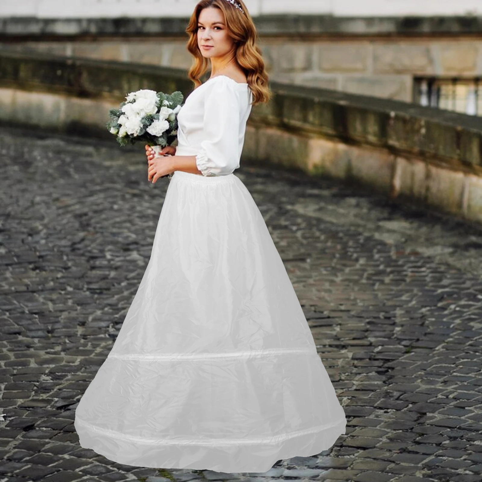 

Wedding Dress Train Petticoat Underskirt Yarn White Girls Women Bridal Lingerie Long Short Cosplay Elegant Three