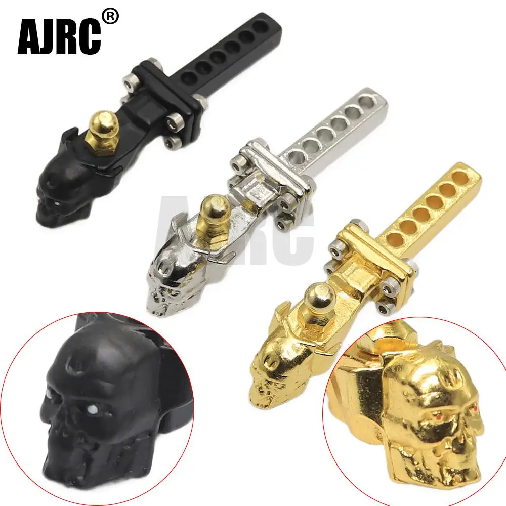 Metal Skull Head Trailer Hook Tail Hook For 1/10 RC Crawler Car TRX4 TRX6 D90 Axial Scx10 90046 JKMAX CFM MST TF2 GEN8