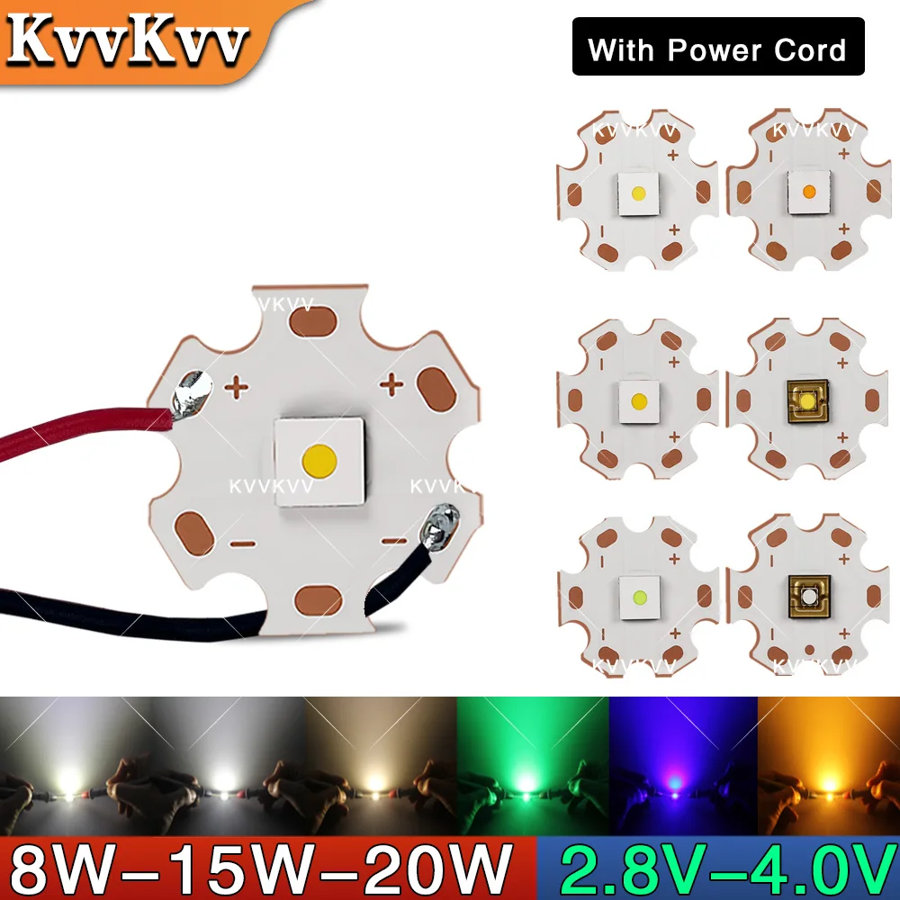 

20W High Power Laser Light Beads SMD 5050 XML 2.2V Red 620nm 3V Blue 450nm Green 520nm For Outdoor Flashlight Torch Accessory