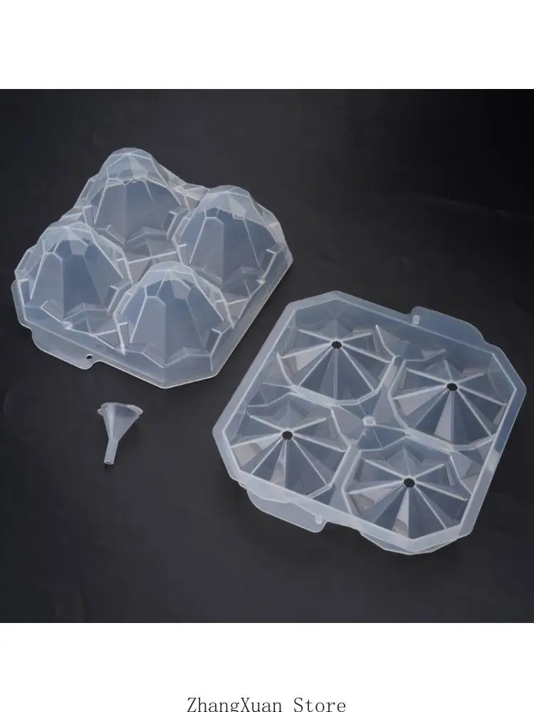 4 Cavity Crystal Ice Molds For Chilled Cocktails And Refreshing Beverages 3XUF