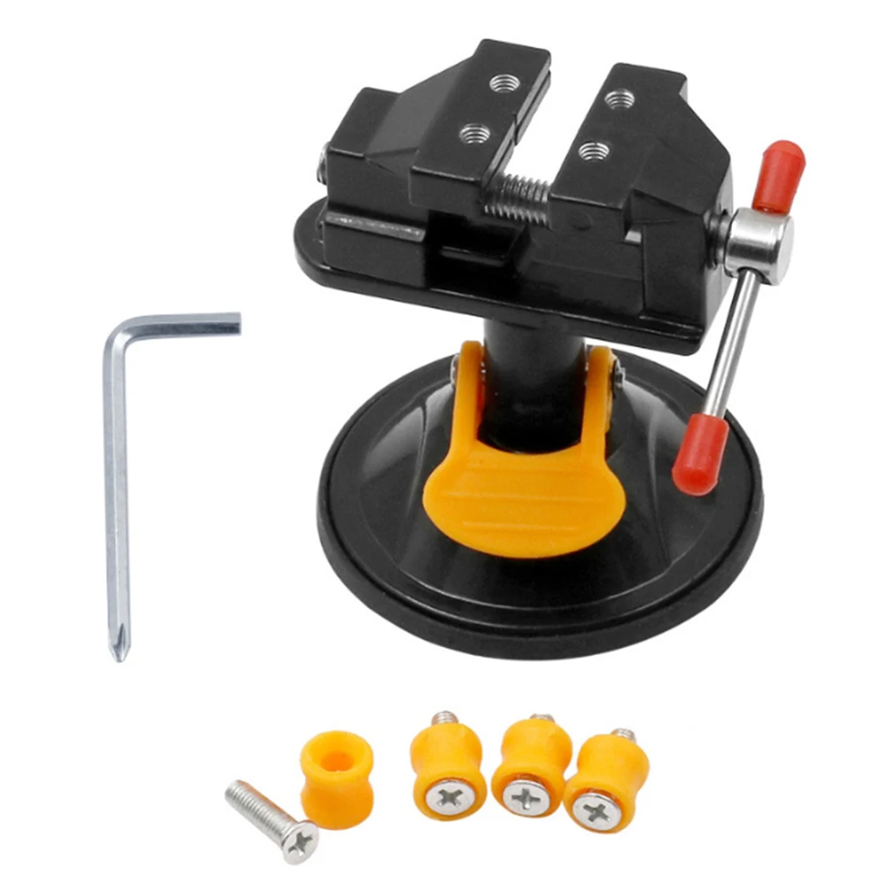 Mini Adjustable Suction Cup Vise Electric Small Table Bench Vise 360 Degree Rotation Grinder Rotary Hand Drill Suction Cup Vise