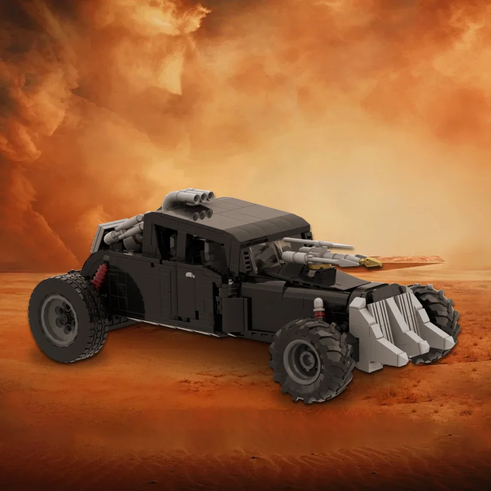 Gobricks MOC Mad Max Prikkelijke Zwarte Chariot Bouwstenen Model Film Mad Max Fury Godin Gemodificeerde Chariot Bricks Speelgoed Geschenken