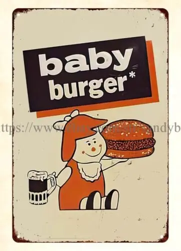 A & W ROOT BEER BABY hamburguesa letrero de lata de metal para pared, home tavern