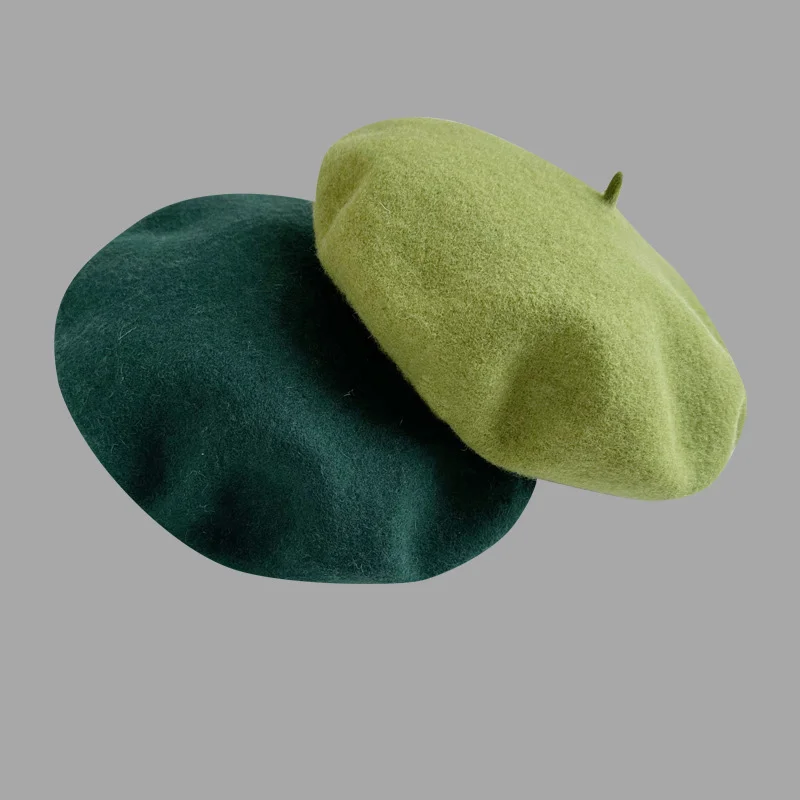 Women Wool Berets French Warm Winter Beanie Hat Retro Plain Beret cashmere Solid Color Elegant Lady All Matched Autumn Caps