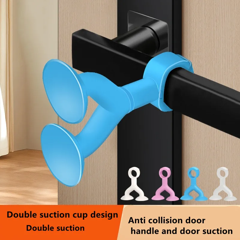 Silicone Anti-Collision Door Stopper Suction Cup Type Door Handle Cover Silence Protection Pad Wall Protection Doorknob Bumper