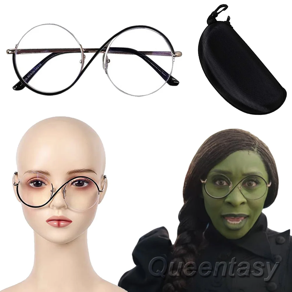 Fantasia Elphaba Glasses 2024 Movie Wiked Cosplay Disfraz Costume Accessories Wizard Women Halloween Carnival Party Prop Decor