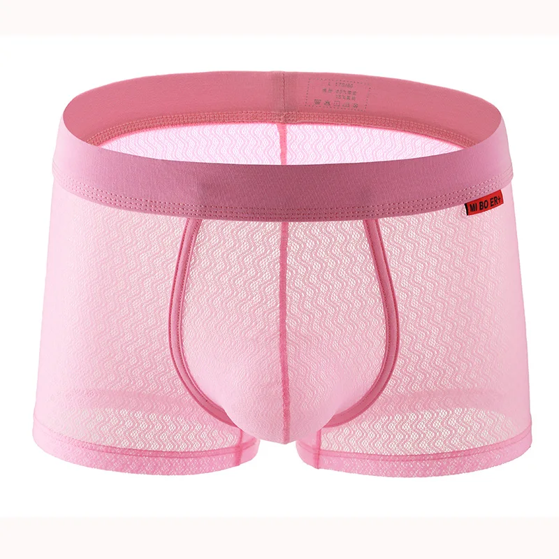 

Light and thin men's underwear ice-feeling cool and breathable boxers men's quick-drying mesh semi-transparent boxers M-B66