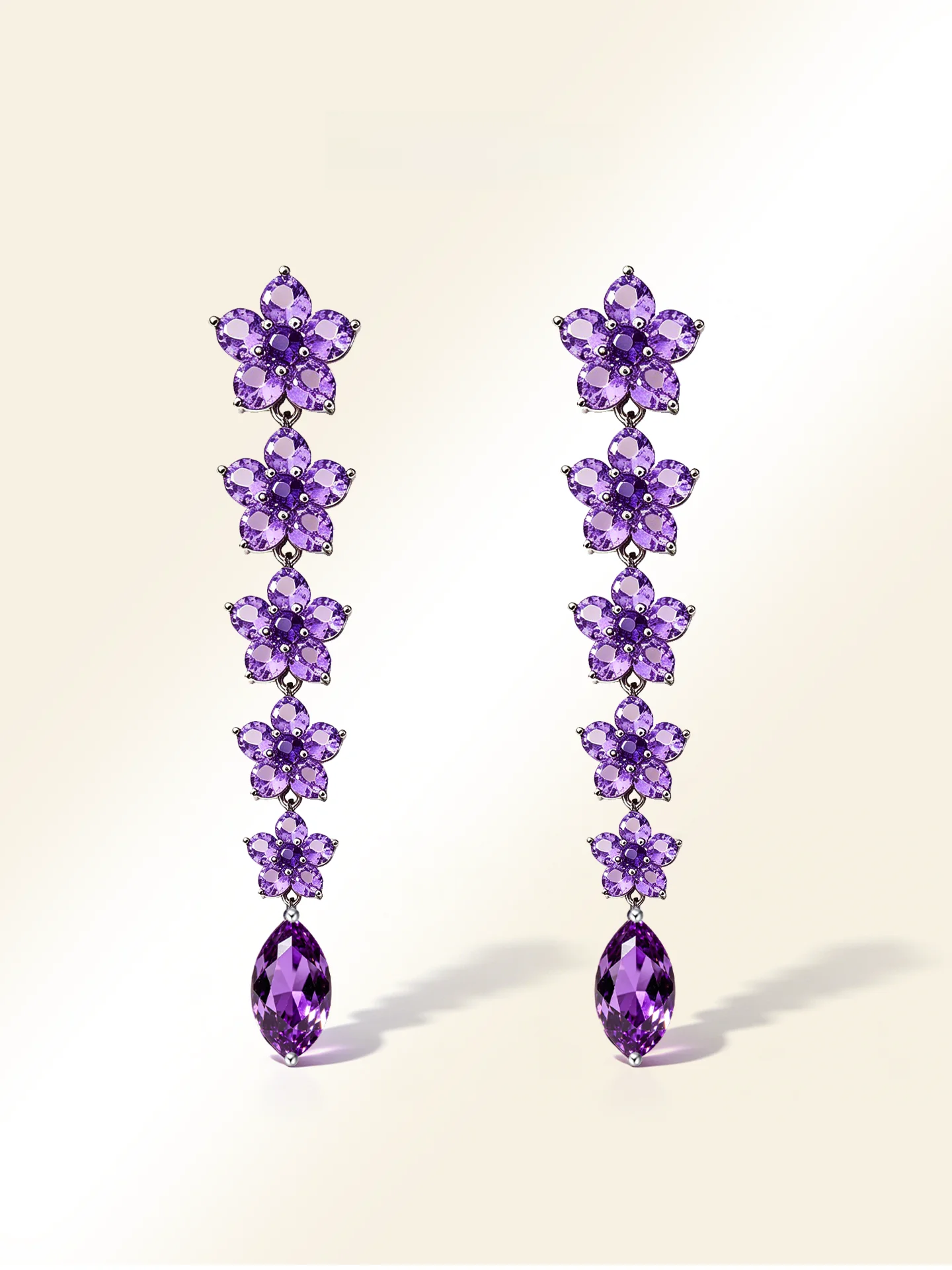 Elegant-manchette-d'oreille-longue-a-pampilles-motif-floral-degrade-violet-effet-craquele-aiguille-en-argent-925-bijou-d'oreille-tendance-pour-femme