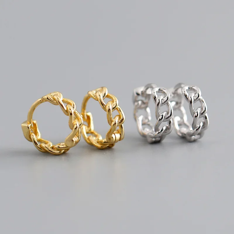 women's-fashion-simple-style-hoop-earrings-copper-hollowed-chain-shape-round-circle-female-minimal-ear-piercing-accessories-gift