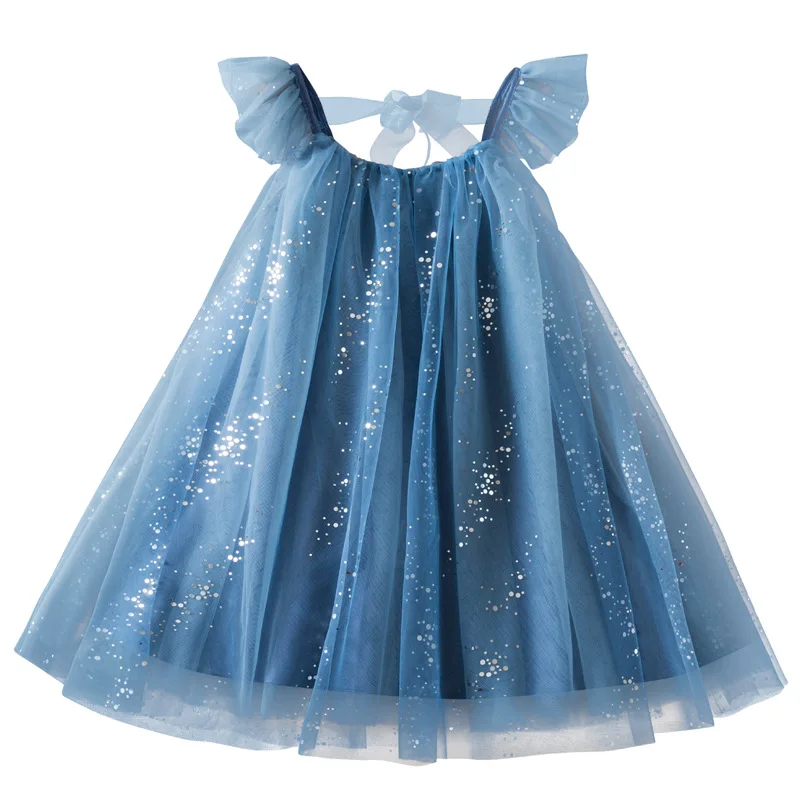 

Dress for Girl Summer Tulle Suspender Sequin New Birthday Princess Dress Ruffles Elegant Children Party Vacation Casual Vestidos