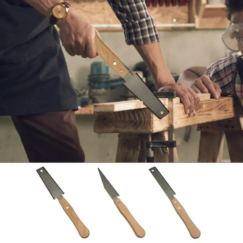 Hand Saw Non-slip Wooden Handle Pull Saw Flush Cut Saw Flexible Handsaw Woodworking Cutting Tool Hand Saw