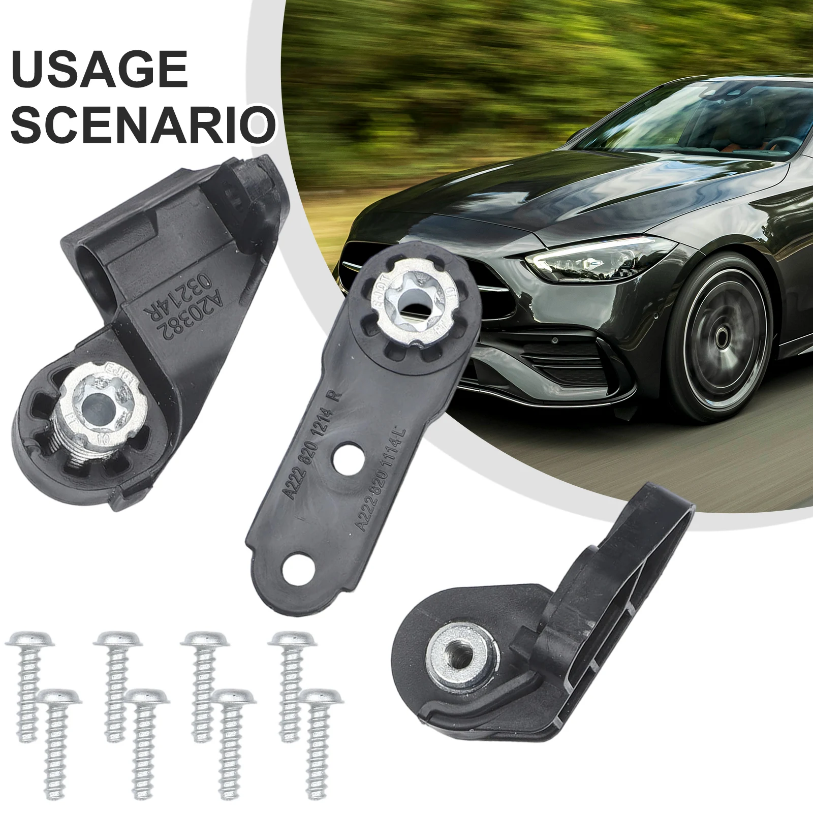 Front Right Headlight Repair Bracket Kit For Mercedes C W203 A2038203214 Gray ABS Plastic Replacement Car Exterior Part